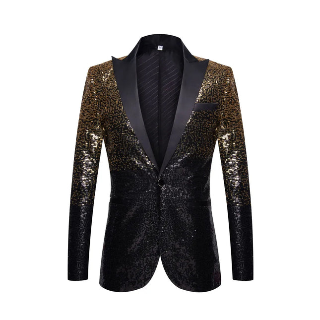 Men's Golden Multicolor Sequins Blazer #S8051 - Blazers | Color2 / XS