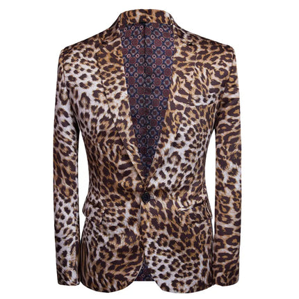 Men's Leopard Print Suit #M8002 - Suits | Multicolour / XS