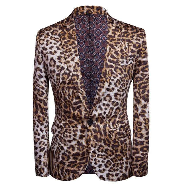 Men's Leopard Print Suit #M8002 - Suits | Multicolour / XS