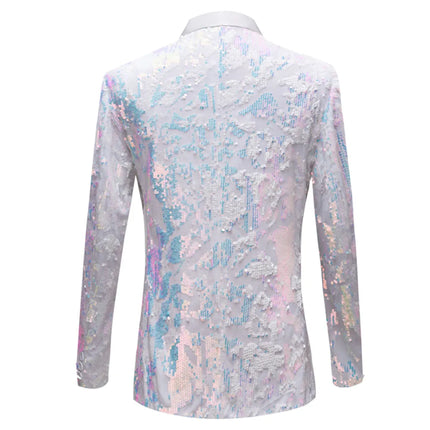 Men's Multicolor Velvet Sequins Tuxedo  #S8053