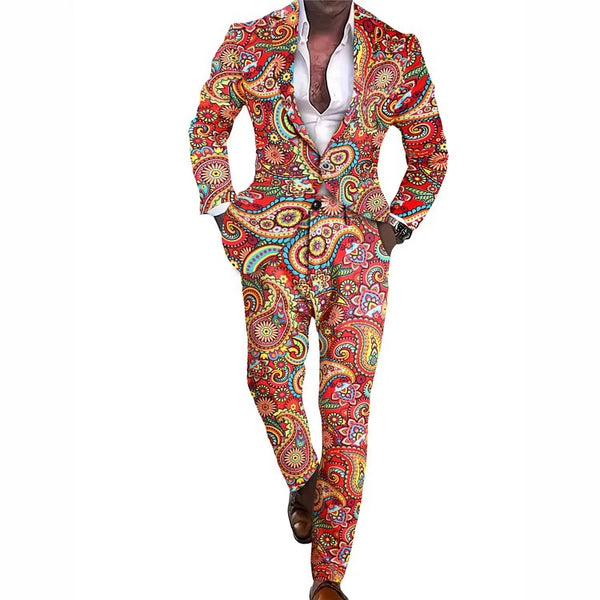 Men's Colorful Paisley Suit #2TZ320