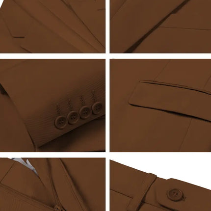 Men's 3pcs Suit #304 - | Beige / XXS