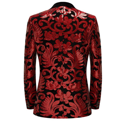 Men's Multicolor Velvet Sequins Tuxedo  #S8053