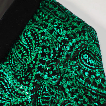 Men's Green Sequin Blazer  #S8236