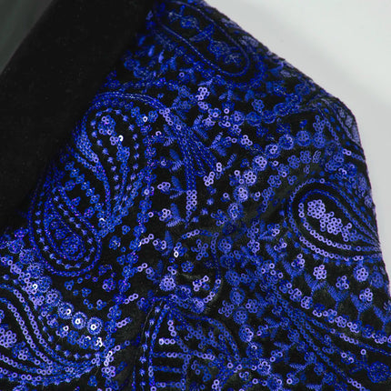 Men's Blue Sequin Blazer  #S8235