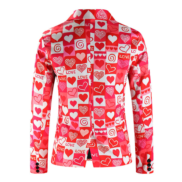 Men's Heart Print Suit #2TZ-XX235
