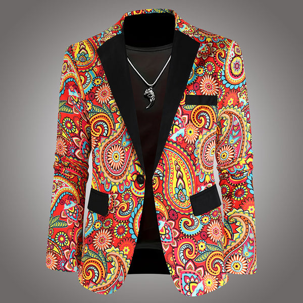 Men High Quality Print Blazers