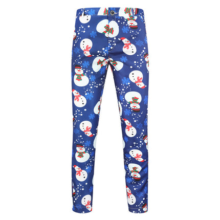 Men's Christmas Printed Pants #XK23 - Pants | Blue / M