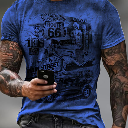 Men's Printed Comfy T-shirt #25701037 - | Peacock Blue / S