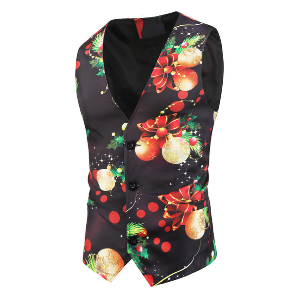 Men's Christmas Colorful Print Vest #MJ028