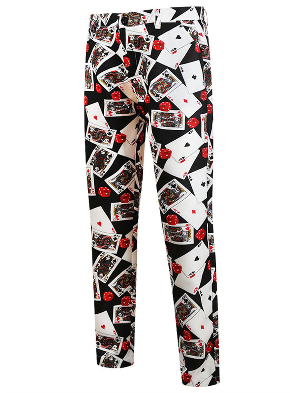 Black Poker Print Trousers