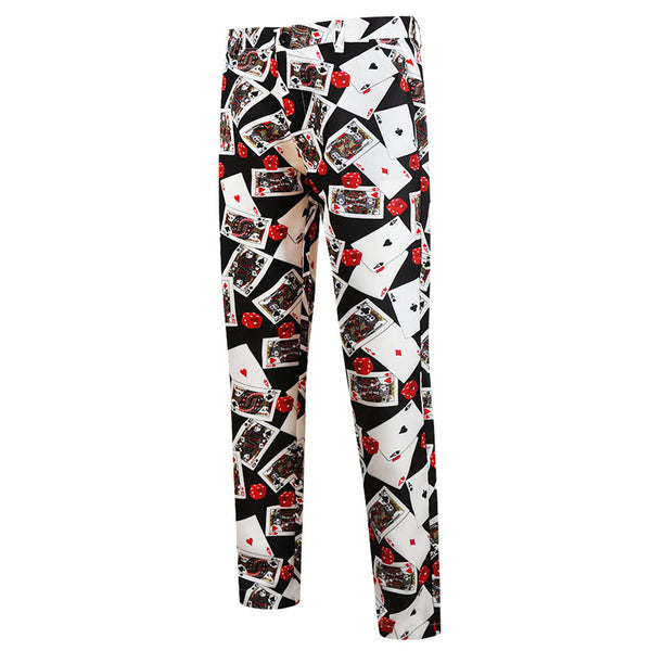 Black Poker Print Trousers