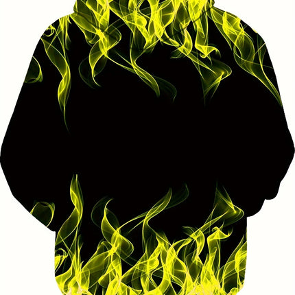 Men's Flame Print Hoodie #25703041 - | Cyan / S