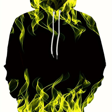 Men's Flame Print Hoodie #25703041 - | Yellow / S