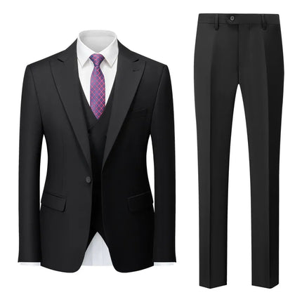 Men's 3 Piece Classic Suit #S8581 - Suits | Black / XS