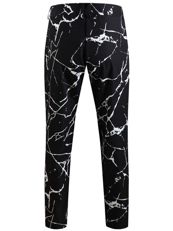 Black Casual Lightning-Print Men's Pants