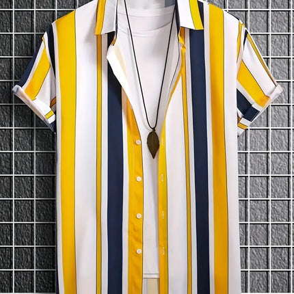 Men's Striped Print Shirt #25061023 - | Color1 / S