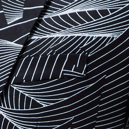 Men's Wave Printed Blazer #25060703 - Blazers | Black / S