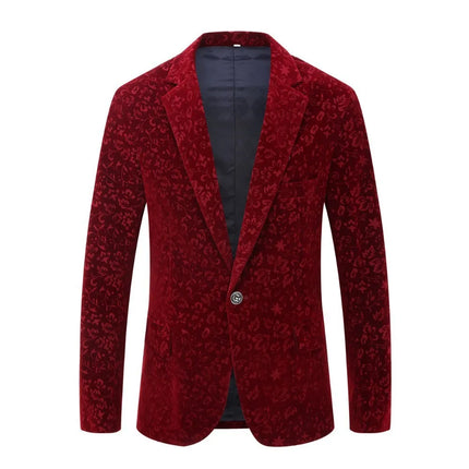 Men's Velvet Print Blazer #S8082