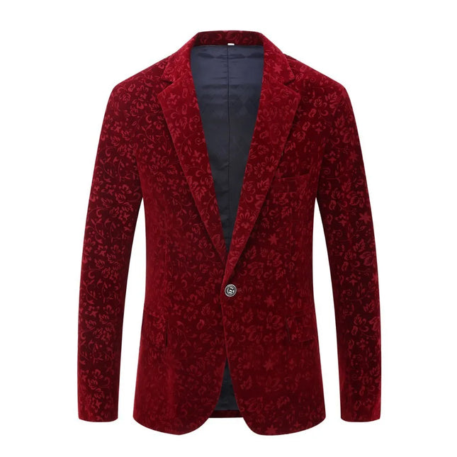 Men's Velvet Print Blazer #S8082
