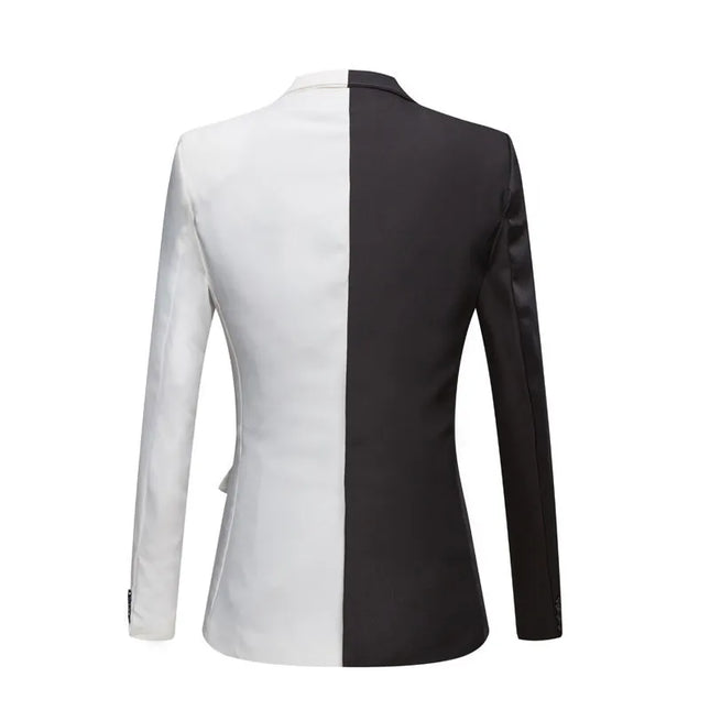 Men's Black&White Stitching Blazer #S8085