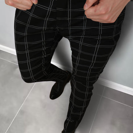 Men’s Classic Plaid Pants #XK6051 - Pants | Black / S