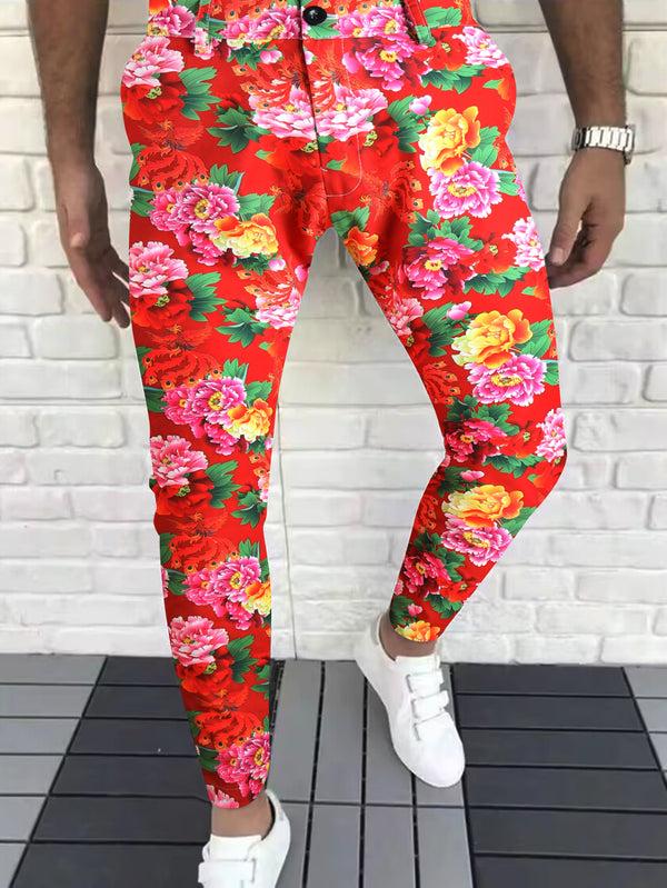 Floral Pattern Leisure Trousers