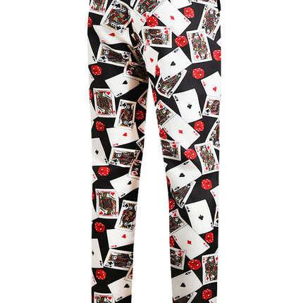 Black Poker Print Trousers - Pants | Multicolor / M
