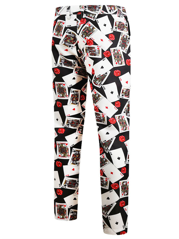 Black Poker Print Trousers