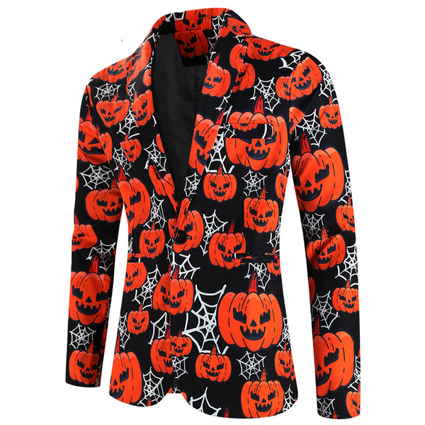 Men's Pumpkin Print Blazer #X121