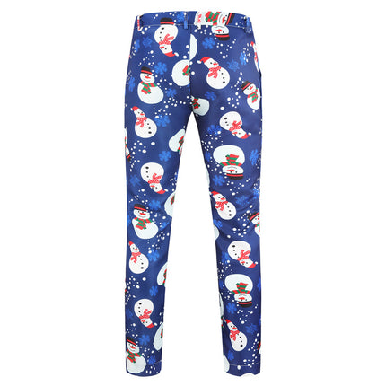Men's Christmas Printed Pants #XK23 - Pants | Blue / M