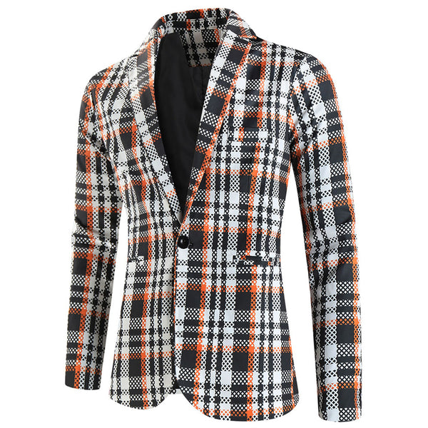 Men's Plaid Blazer #X6107