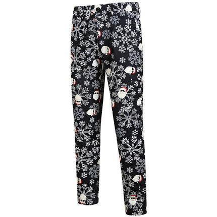 Men's Christmas Print Pants #XK642 - Pants | Black / M