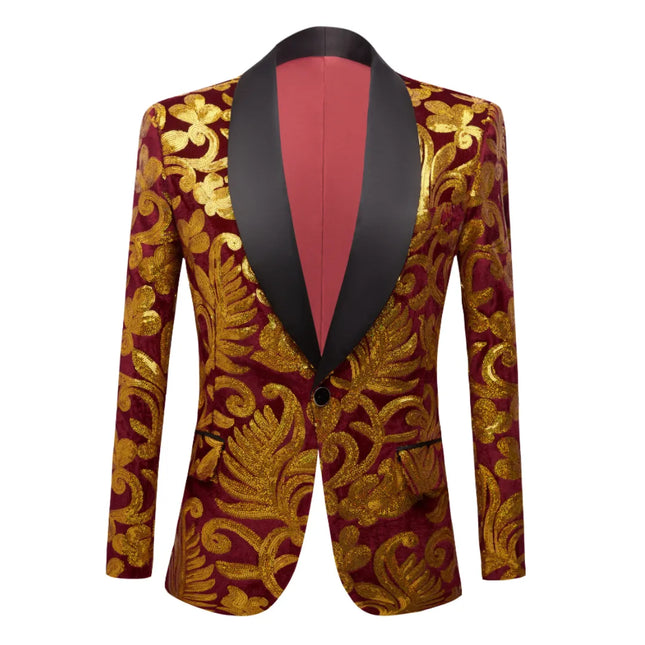 Men's Golden Sequins Tuxedo  #M8056