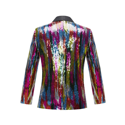Men's Colorful Striped Sequins Tuxedo #S8095