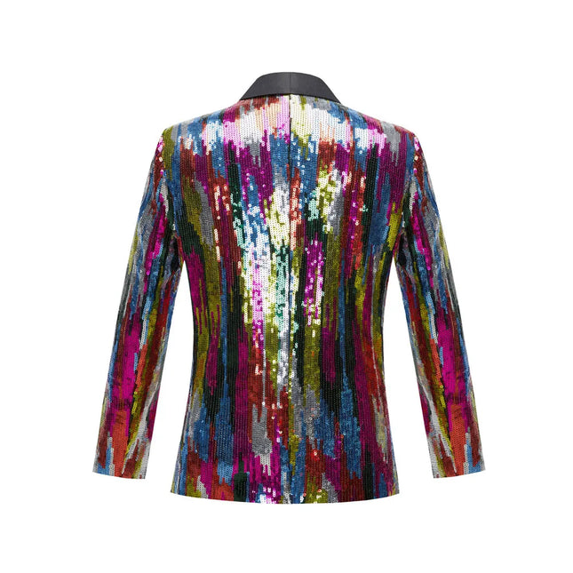 Men's Colorful Striped Sequins Tuxedo #S8095