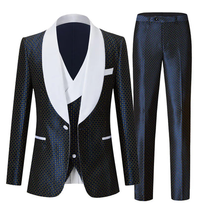 Men's Blue Dots Suit  #M8012