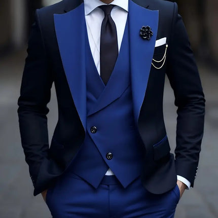 Men's 3-Piece Two-Button Suit #25729046 - Suits | Royal Blue / 2XS