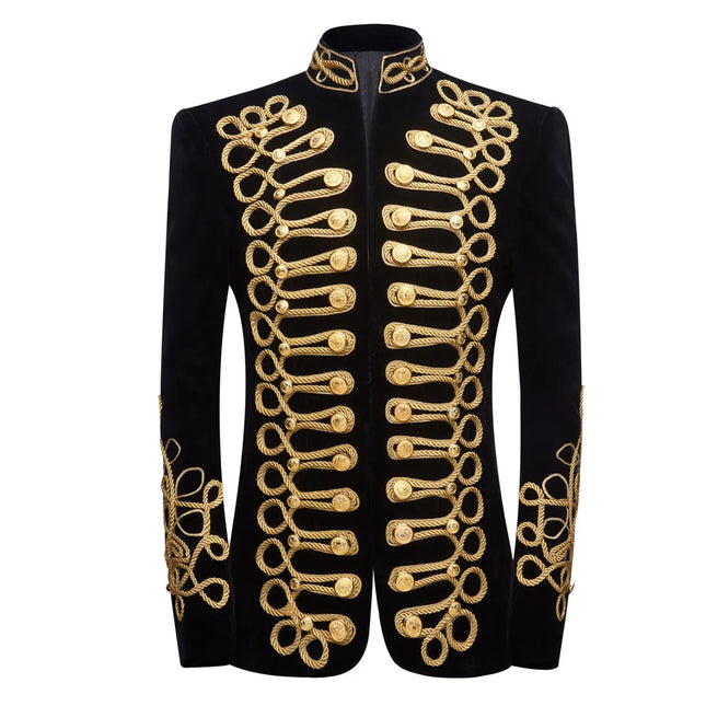 Men's Velvet Vintage Blazer #S8021 - Blazers | Golden / XS