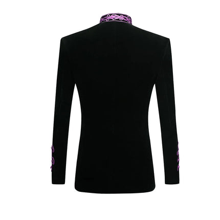 Men's Velvet Vintage Blazer #S8021 - Blazers | Golden / XS