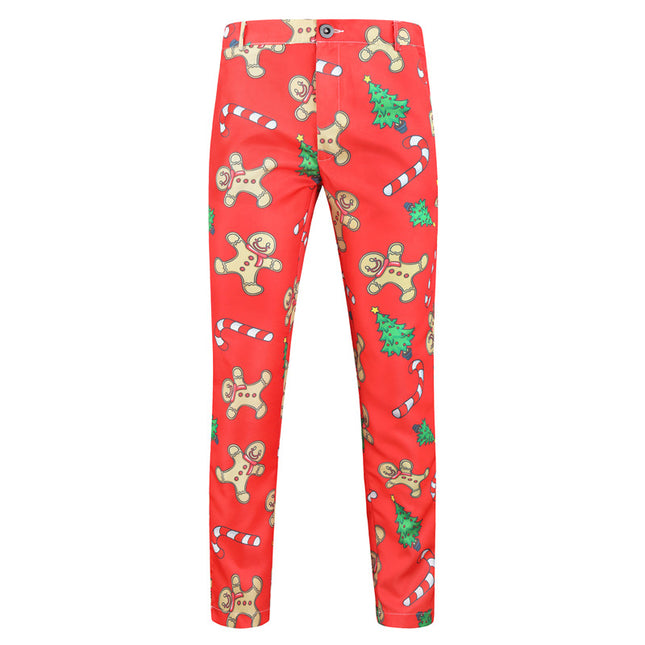 Men's Christmas Printed Pants #XK26 - Pants | Red / M