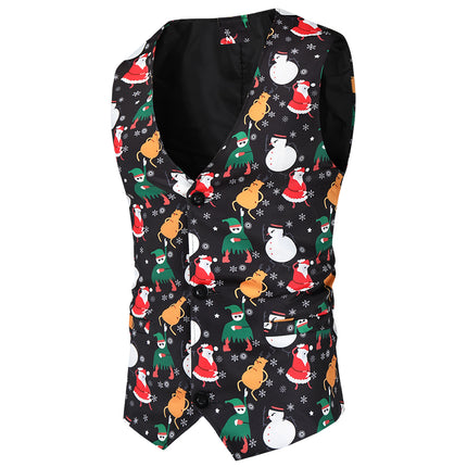 Men's Colorful Printed Vest #MJ41 - Vests | Multicolour / M