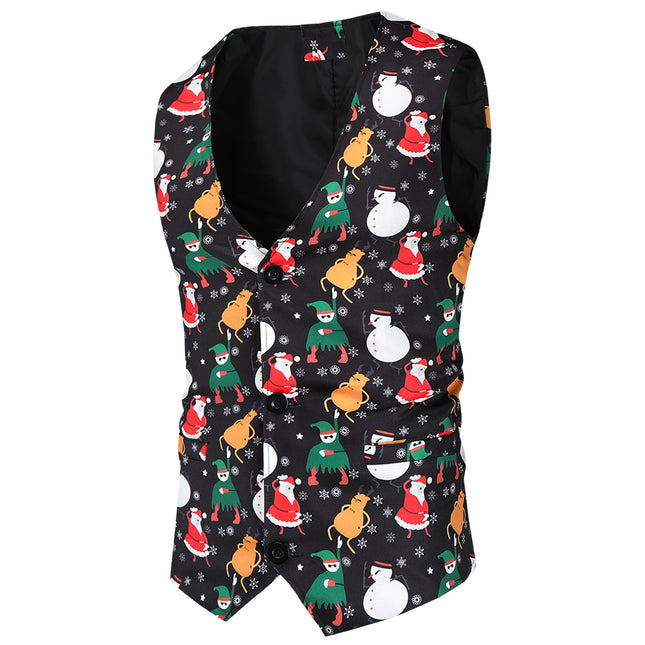 Men's Colorful Printed Vest #MJ41 - Vests | Multicolour / M
