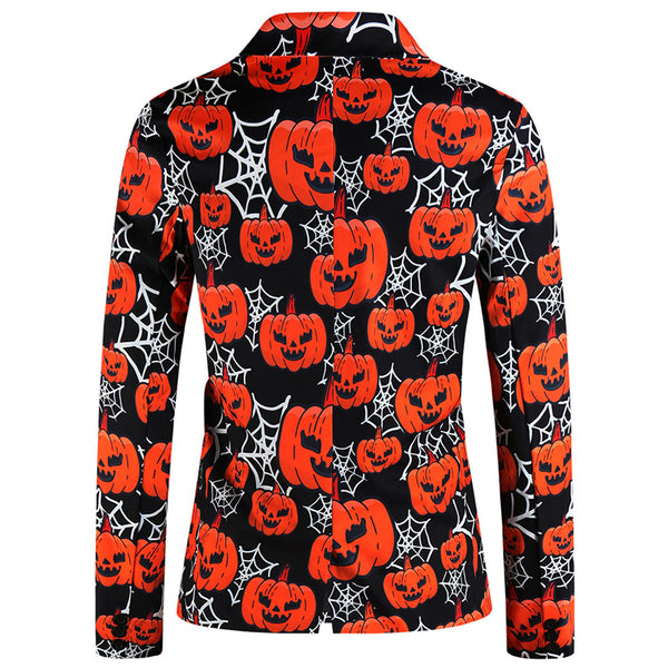 Men's Pumpkin Print Blazer #X121