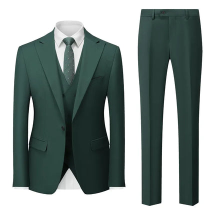 Men's 3 Piece Classic Suit #S8581 - Suits | Green / XS