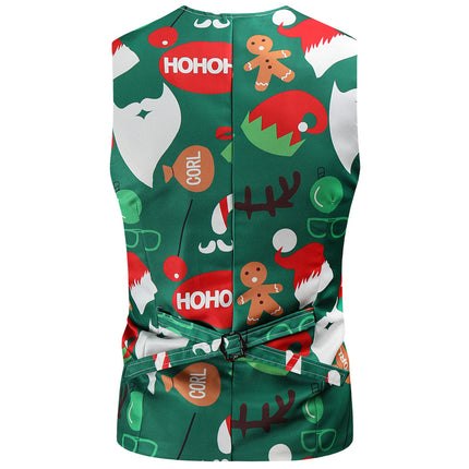 Men's Colorful Christmas Print Vest #MJ50 - Vests | Multicolour / M