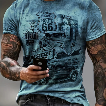 Men's Printed Comfy T-shirt #25701037 - | Cyan / S