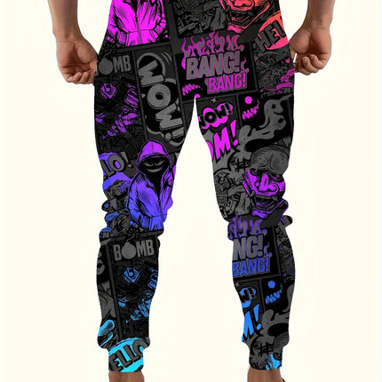 Men's Casual Print Joggers #25625011 - Pants | Color1 / S