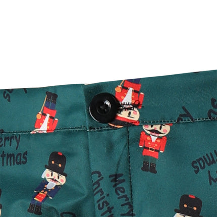 Men's Christmas Vintage Print Pants #XK44 - Pants | Olive Green / M