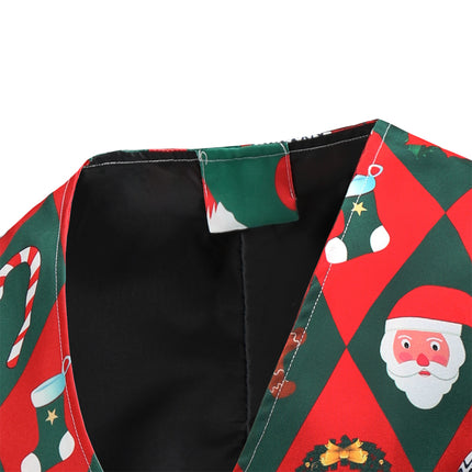 Men's Christmas Printed Vest Suit #2TZMK47 - Suits | Multicolour / M